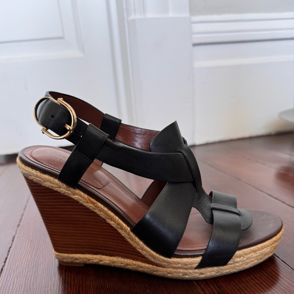 Cole Haan Black wedge sandals - Size 8